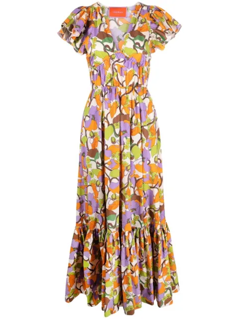 La DoubleJ abstract floral-print cotton midi dress