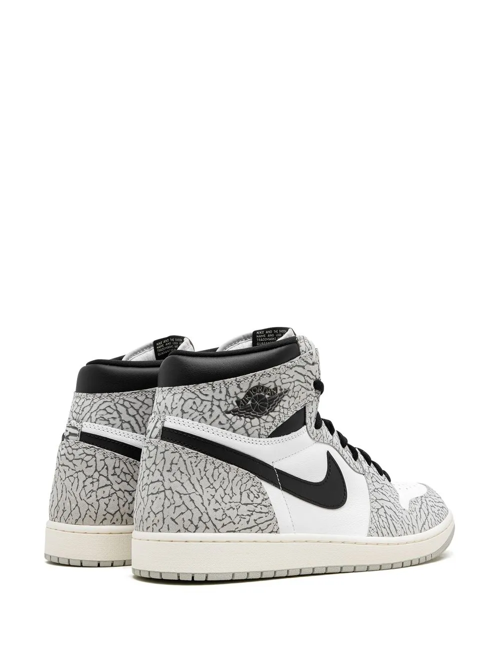 Shop Jordan Air  1 High Og "white Cement" Sneakers In Grey