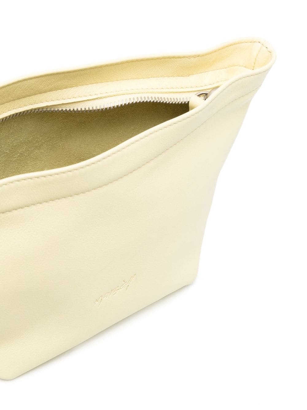 Shop Marsèll Trapezio Leather Clutch Bag In Yellow