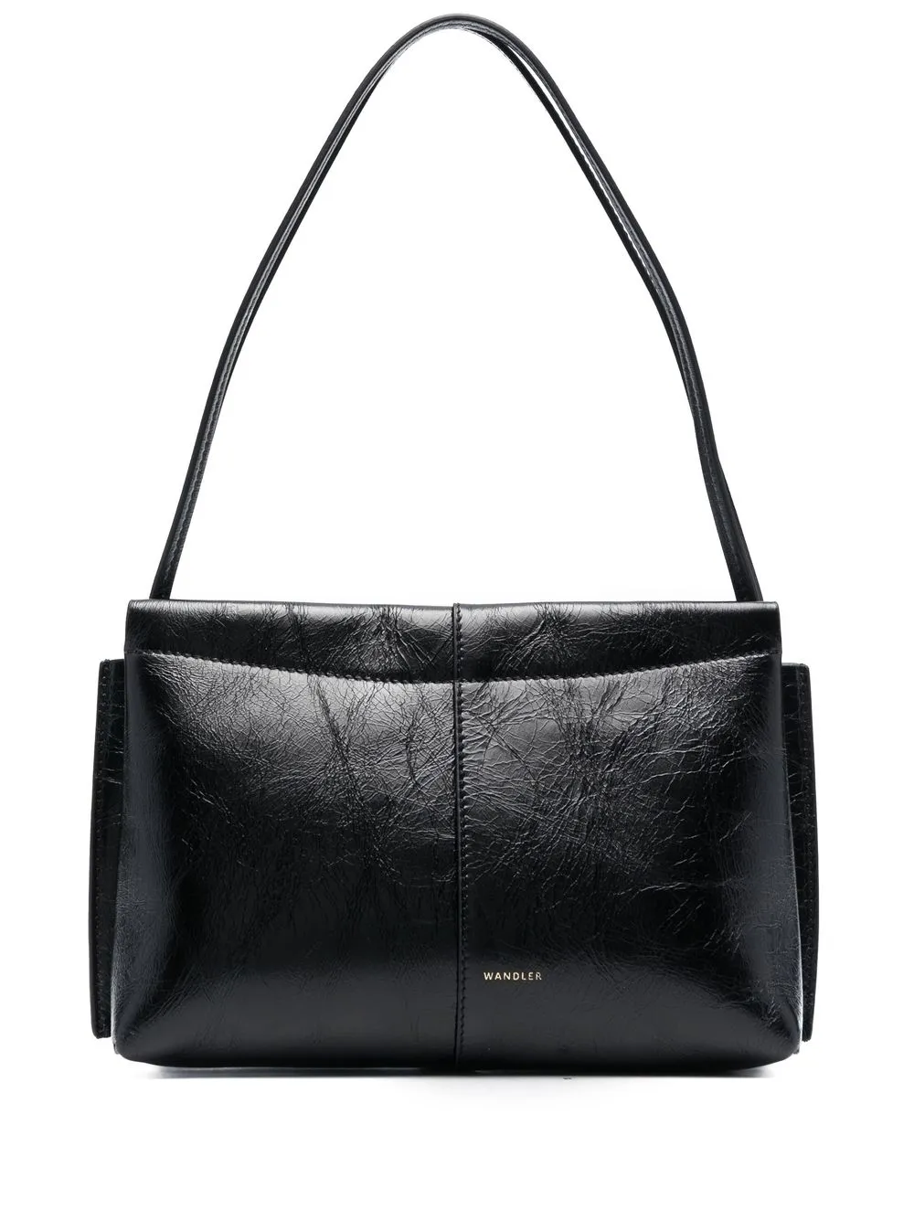 

Wandler cracked-leather shoulder bag - Black