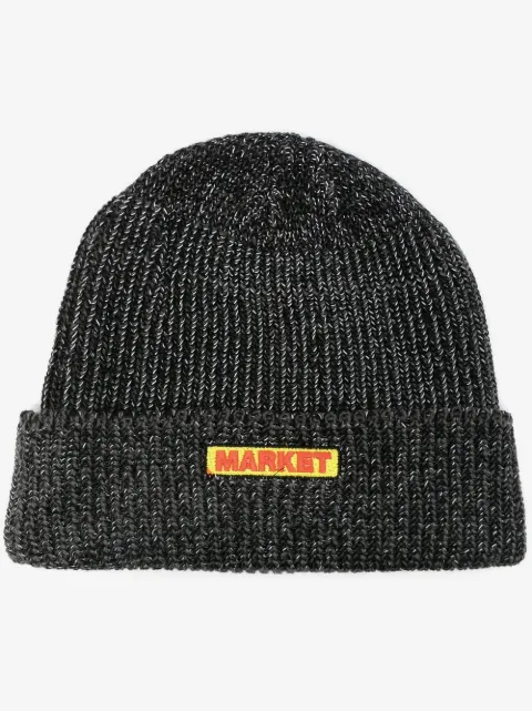 MARKET reflective-bar logo beanie 