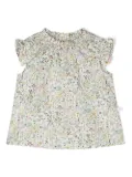 Il Gufo floral-print ruffle-detail blouse - White