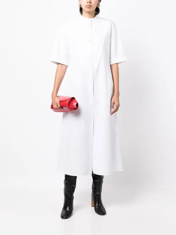 Jil Sander Cotton Shirt Dress | White | FARFETCH NG