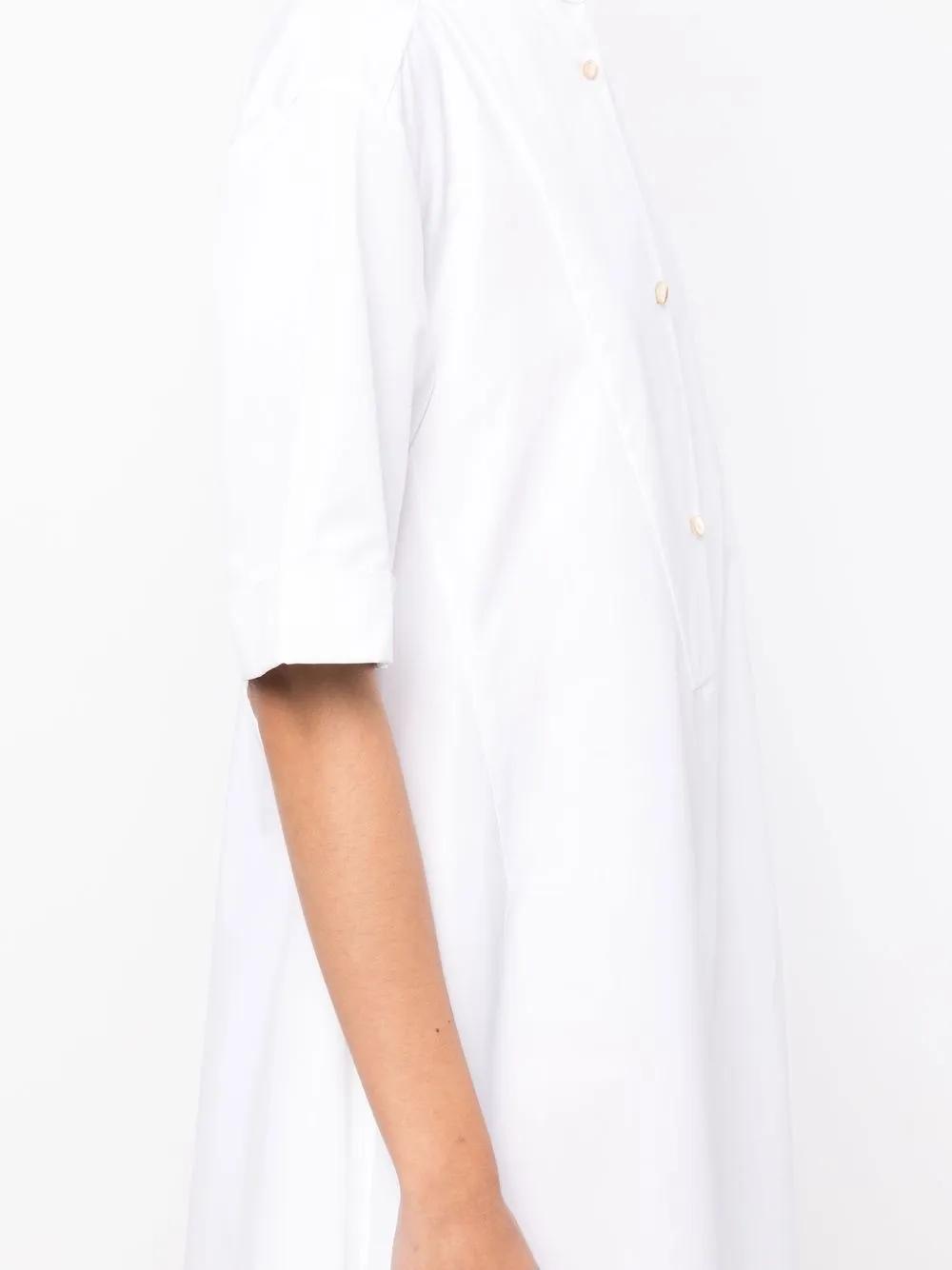 Shop Jil Sander Cotton Shirt Dress In Weiss