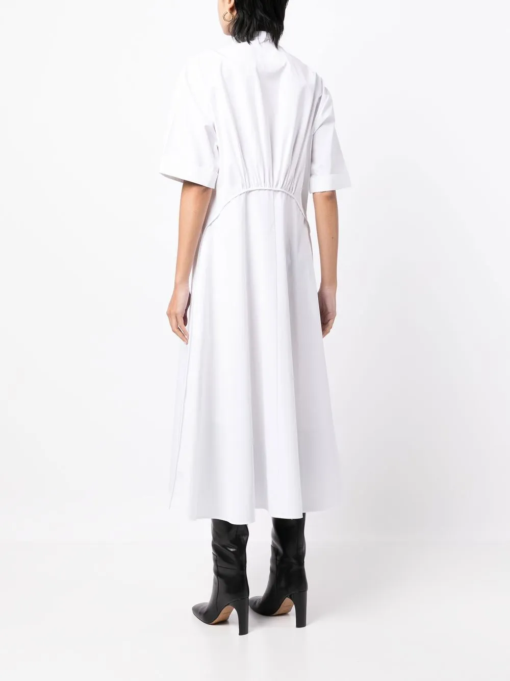 Shop Jil Sander Cotton Shirt Dress In Weiss