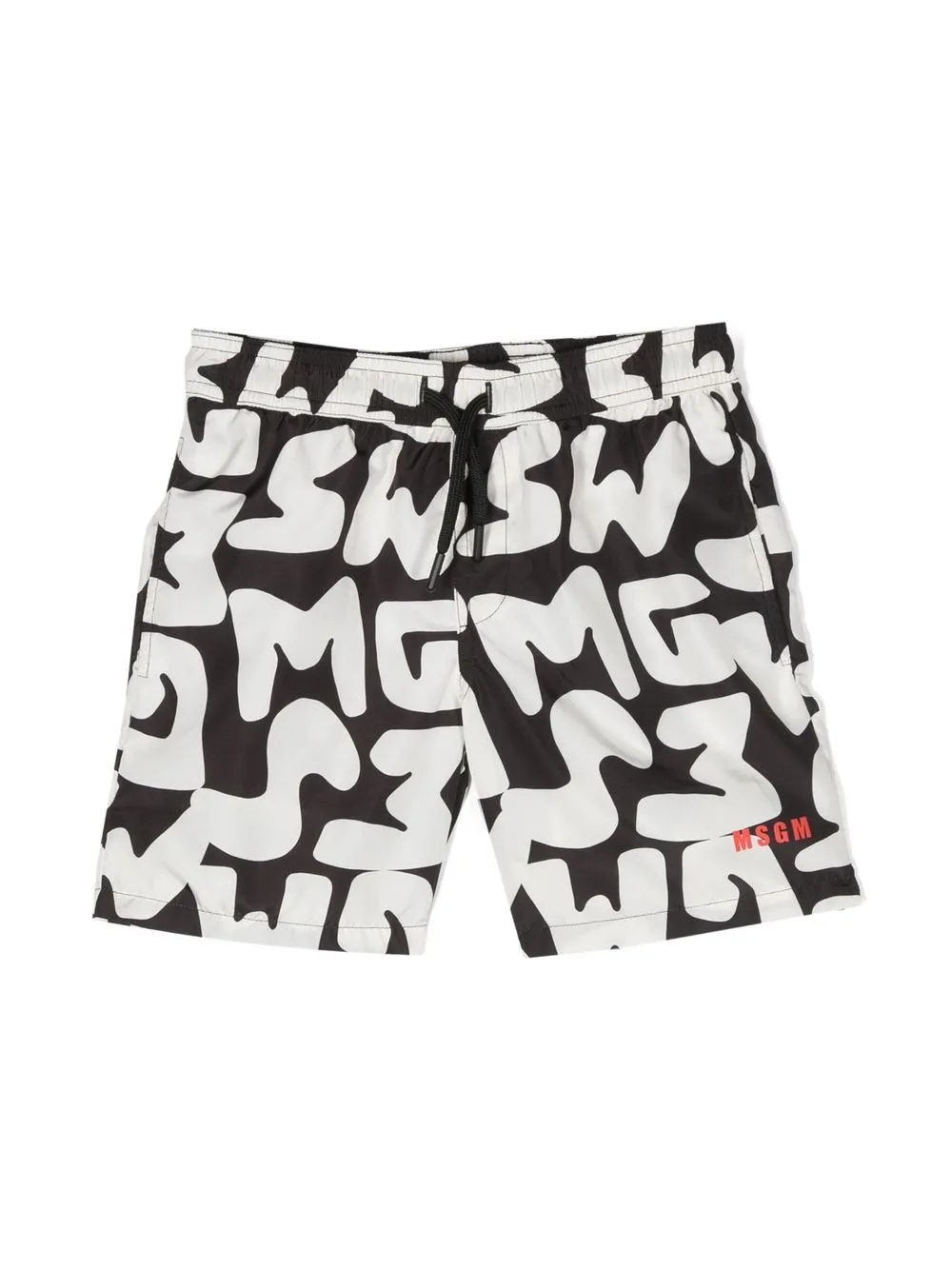 

MSGM Kids shorts con cordones en la pretina y logo estampado - Neutro