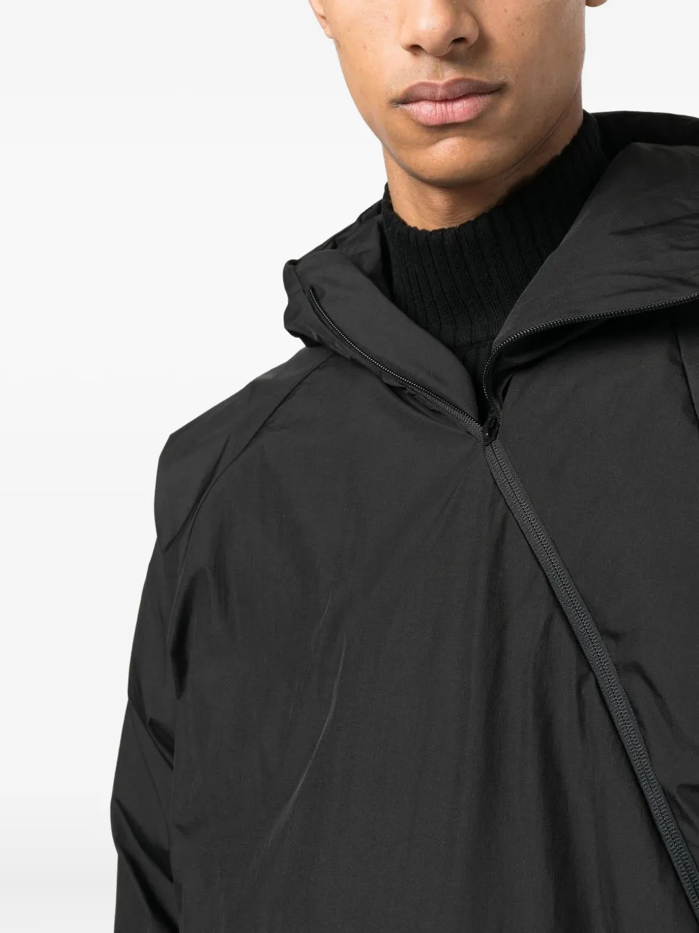 Post Archive Faction Hooded Jacket In Black