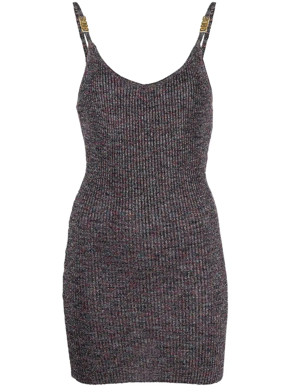 

Gcds logo-strap knitted mini dress - Black