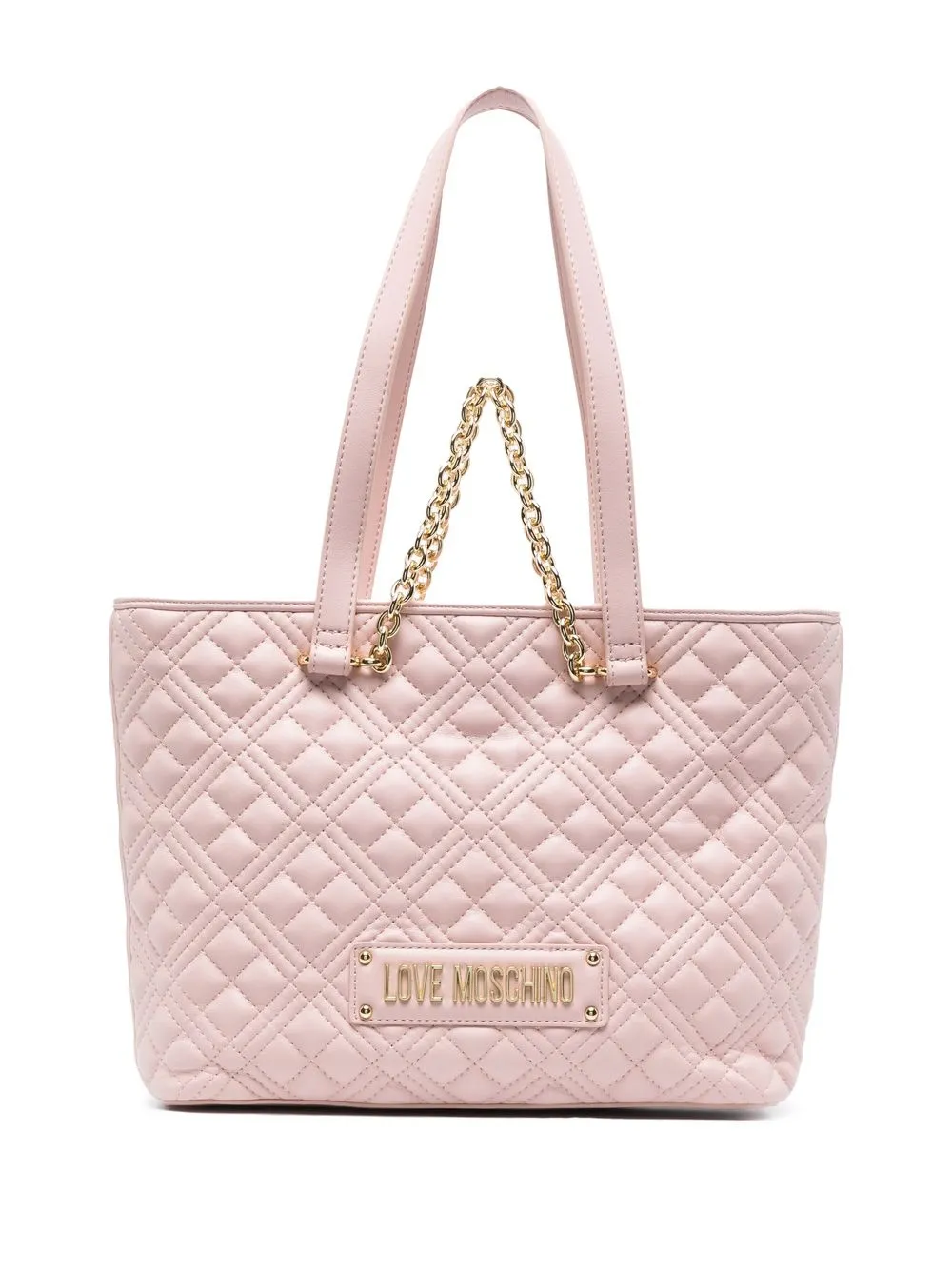 

Love Moschino tote con placa del logo - Neutro