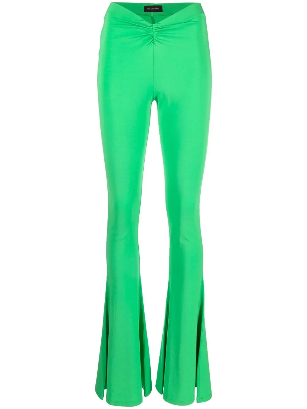 

THE ANDAMANE ruched slit flared trousers - Green