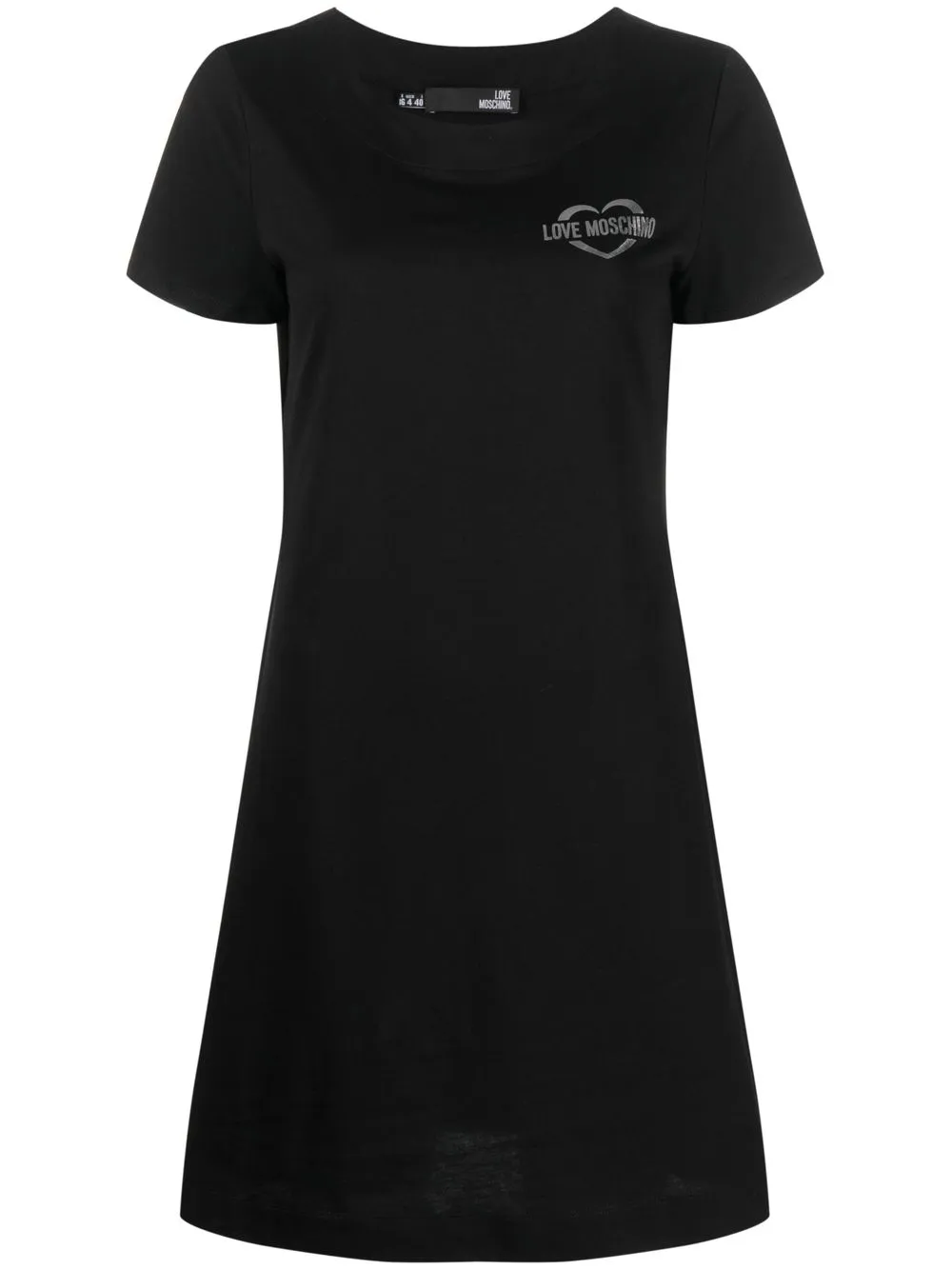 

Love Moschino vestido estilo playera con logo estampado - Negro