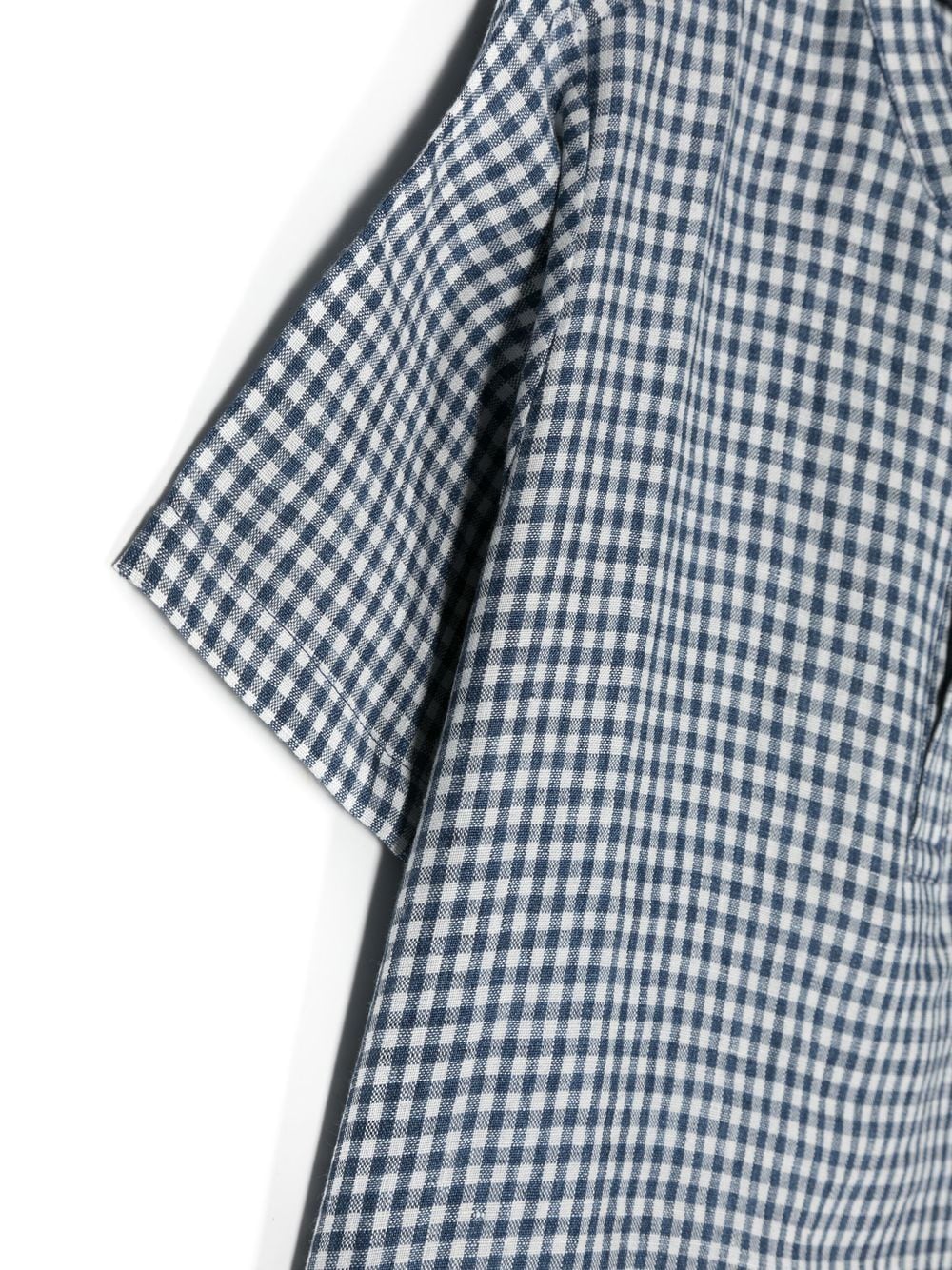 Shop Il Gufo Check-print Short-sleeved Shirt In Blau