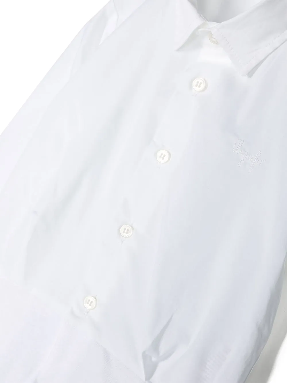 Il Gufo Button-up Point-collar Bodysuit In White