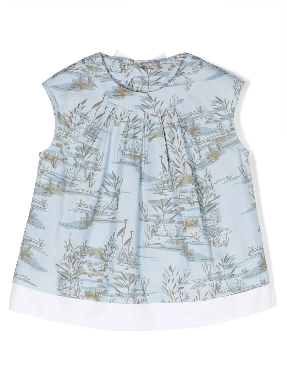 Il Gufo Botanical-print Cotton Blouse In Blau