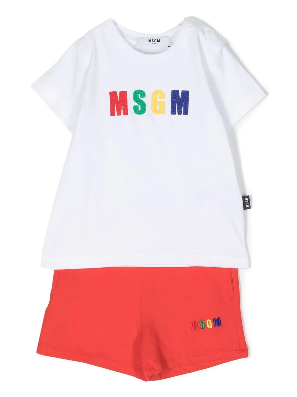 

MSGM Kids set de shorts con logo estampado - Blanco