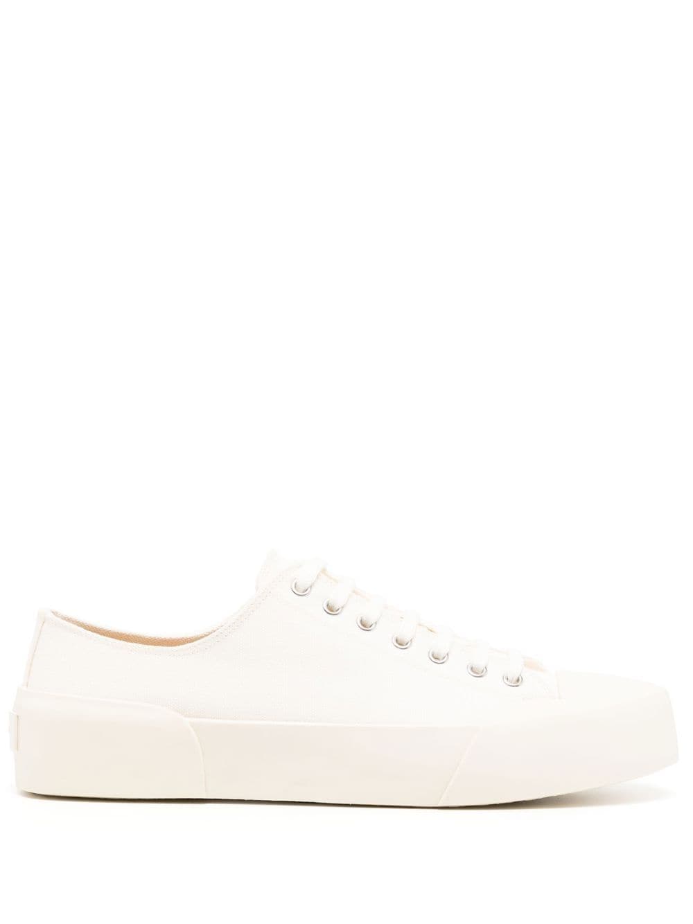 Shop Jil Sander Low-top Canvas Sneakers In White