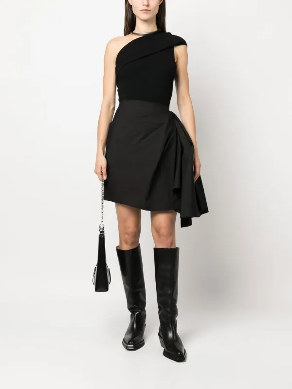 【関税&送料込み】Rick Owens Draped Mini Skirt Rick Owens Draped Cotton Mini Skirt | Black | FARFETCH BH