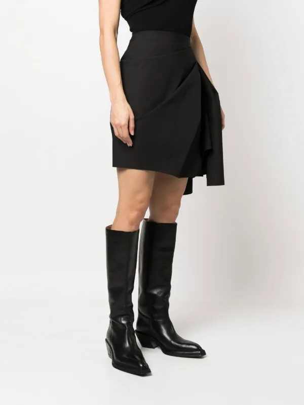 ◆送料・関税込み◆RICK OWENS ドレープミニスカート Rick Owens ドレープ ミニスカート | ブラック | FARFETCH JP
