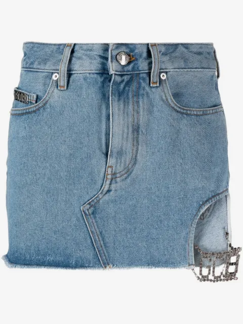 GCDS cut-out denim skirt 