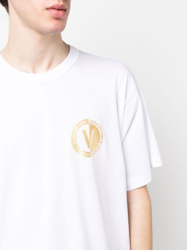 Versace jeans t shirt 2024 white