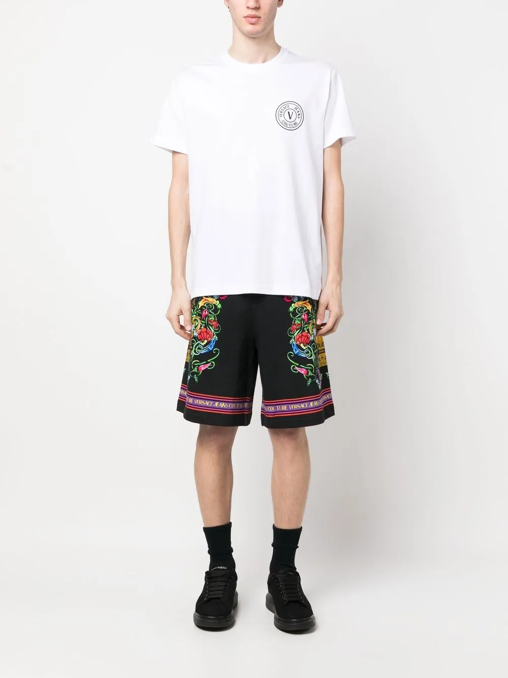 Versace Jeans Couture T-shirt met logoprint - Wit