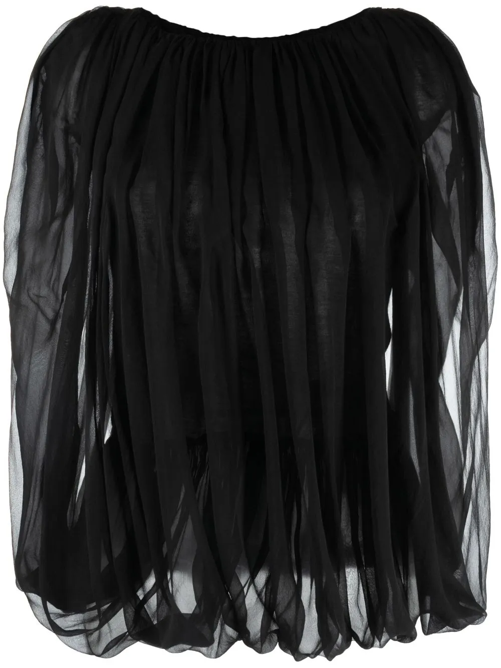 

Rick Owens blusa de seda plisada - Negro