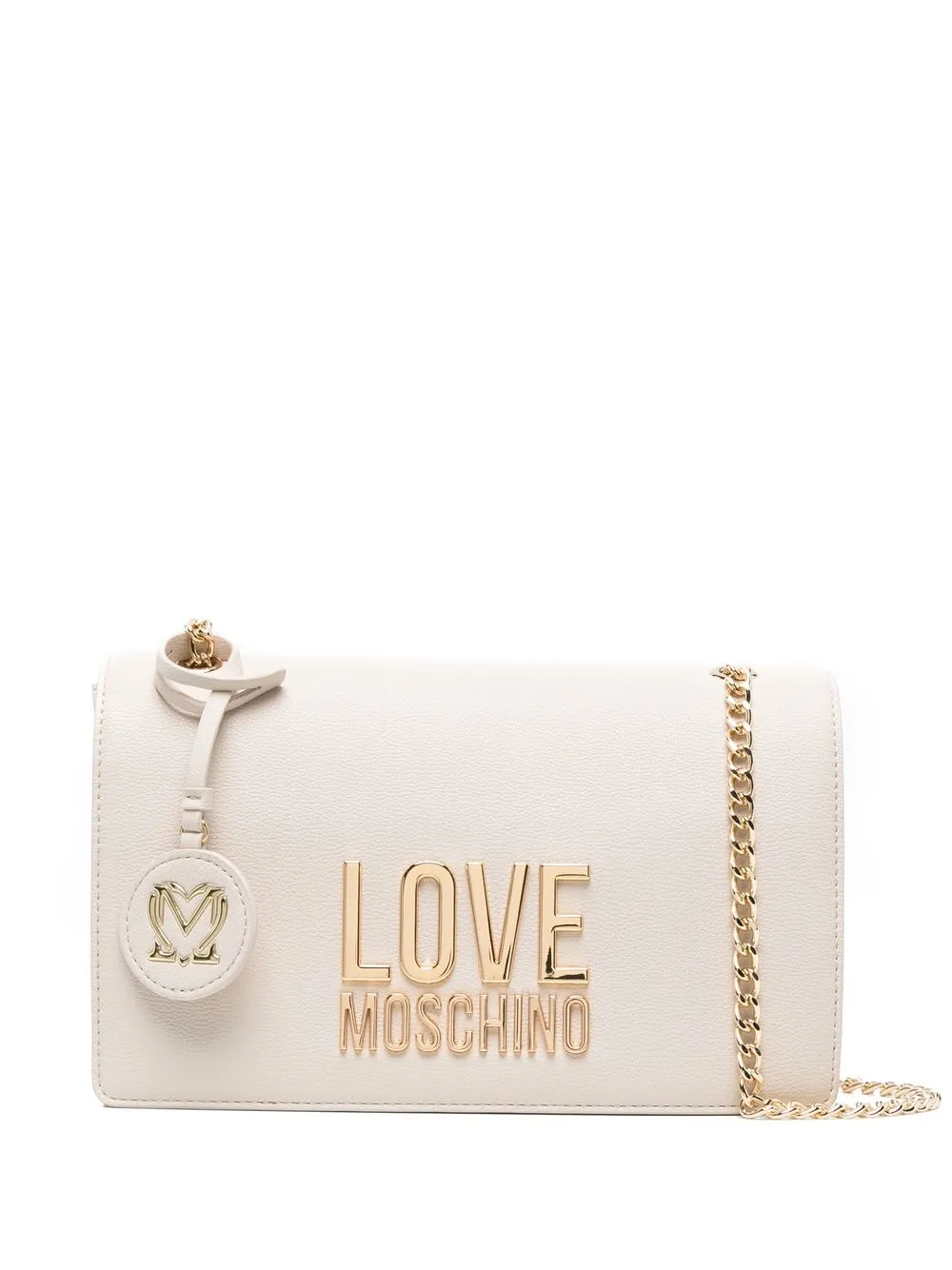 

Love Moschino logo plaque crossbody bag - Neutrals