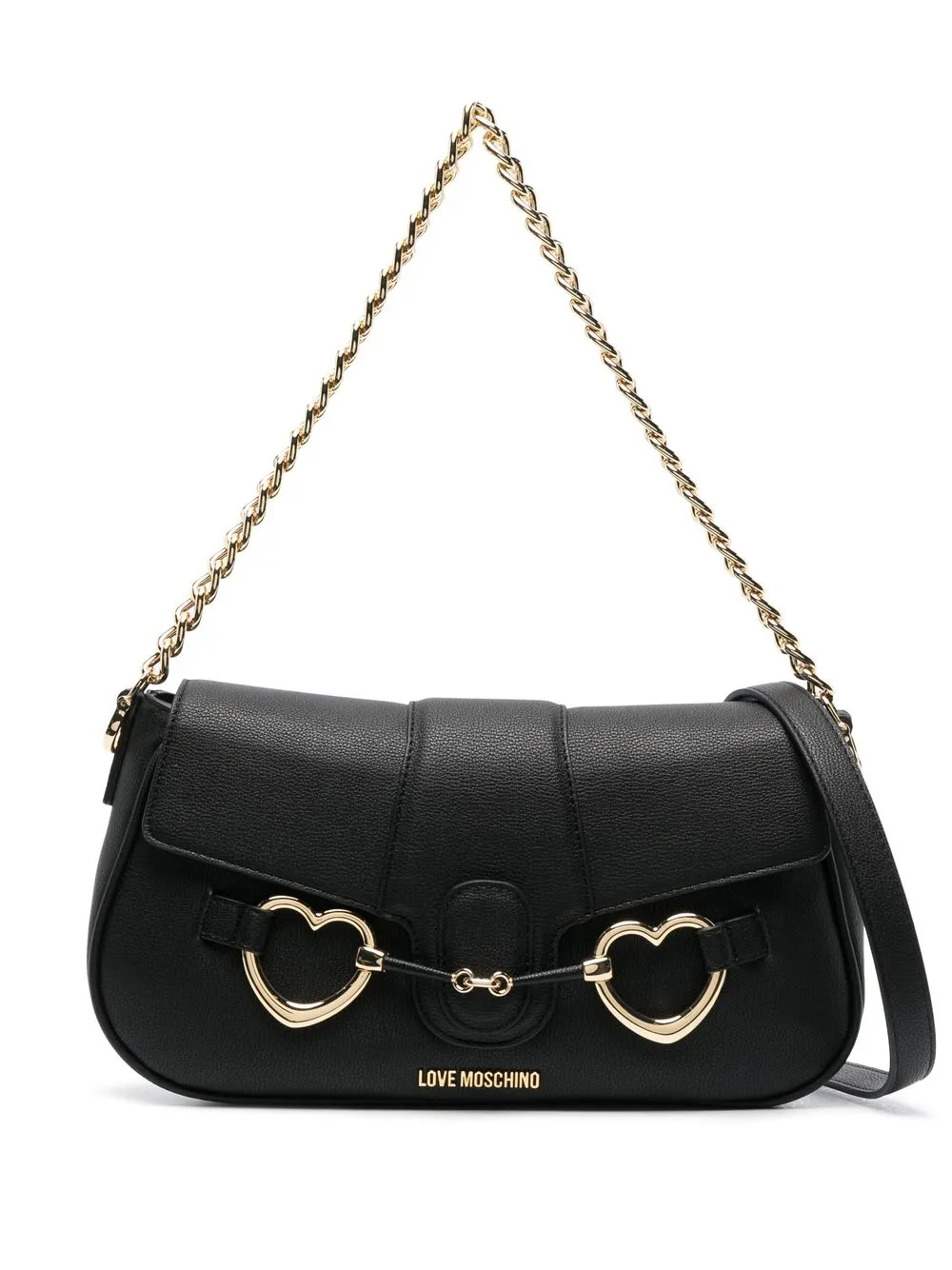 

Love Moschino logo-plaque shoulder bag - Black