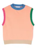 There Was One Kids colour-block knitted vest - Orange