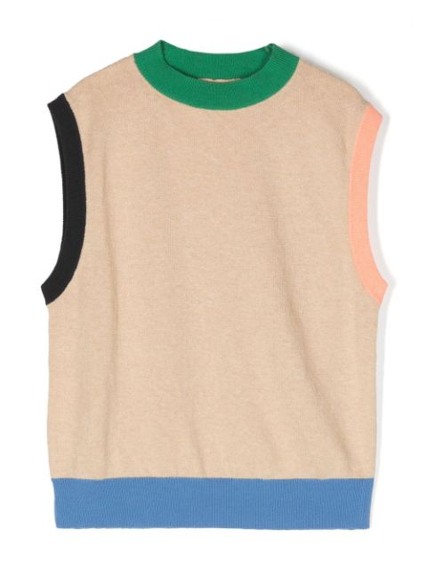 There Was One Kids colour-block knitted vest