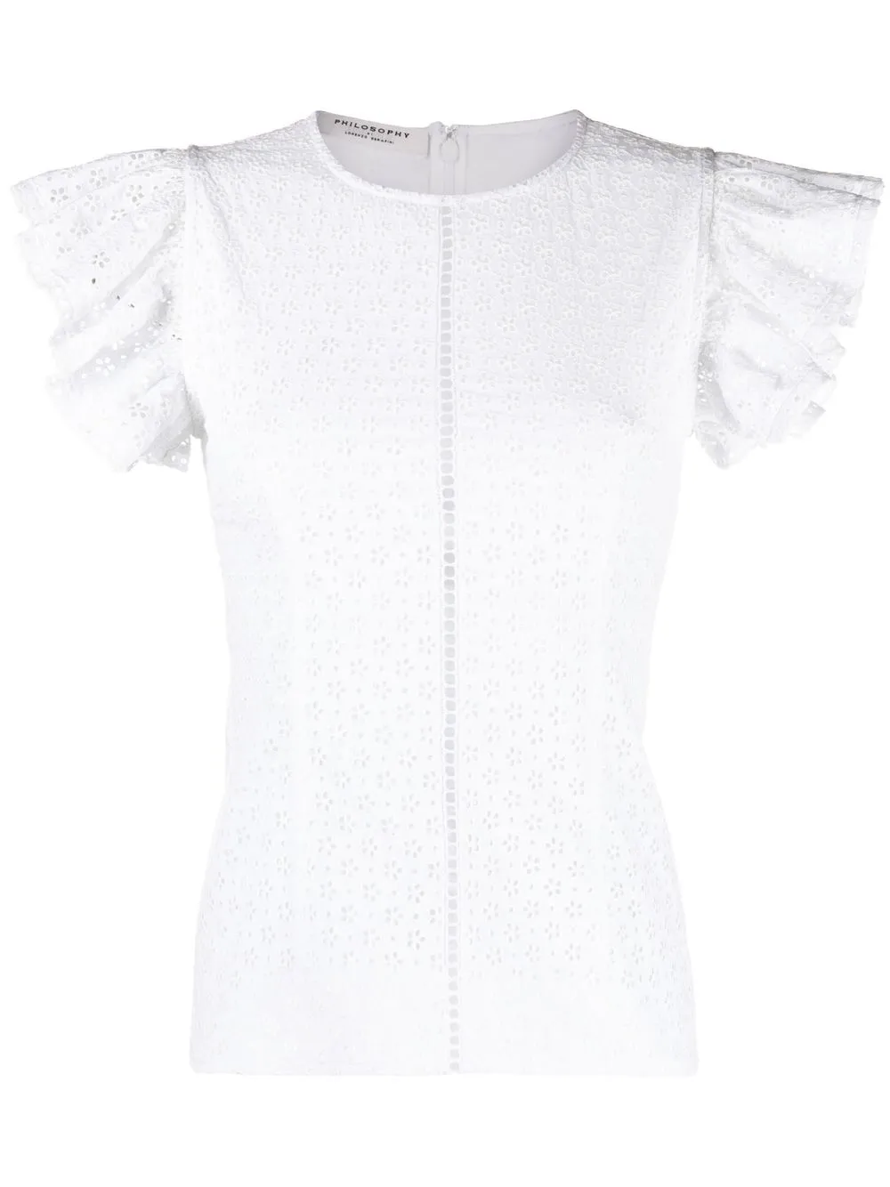 

Philosophy Di Lorenzo Serafini blusa con encaje floral - Blanco