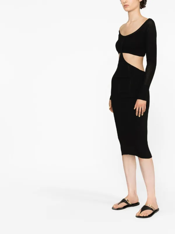 Philosophy Di Lorenzo Serafini cut-out Detail Knit Dress | Black | FARFETCH