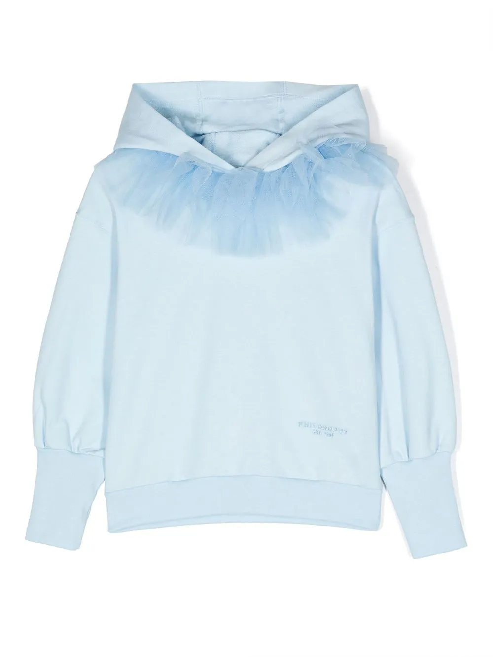 

Philosophy Di Lorenzo Serafini Kids cotton tulle trim hoodie - Blue