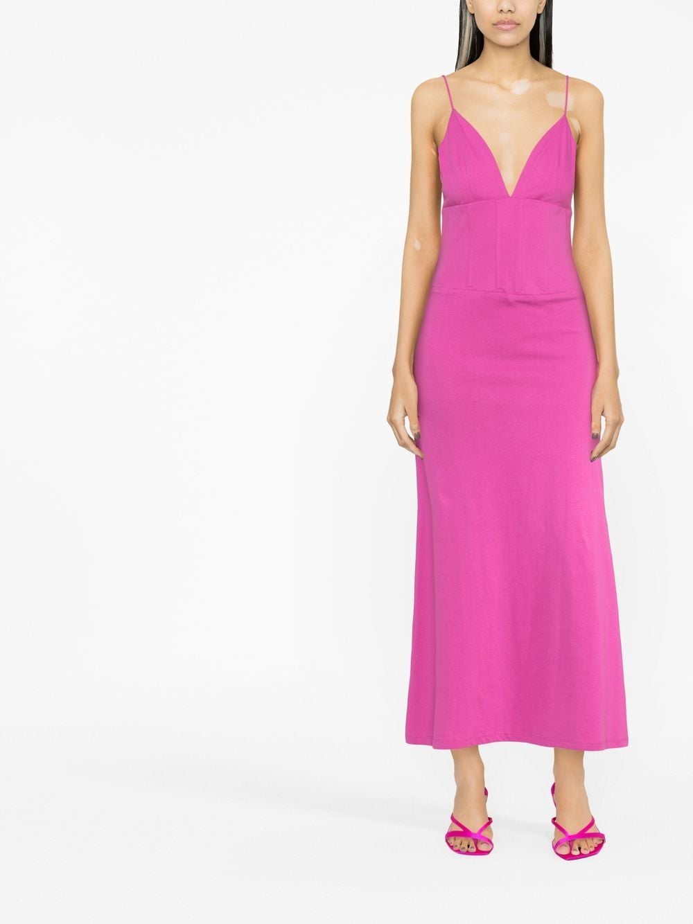 Federica Tosi Maxi-jurk met watervalhals - Roze