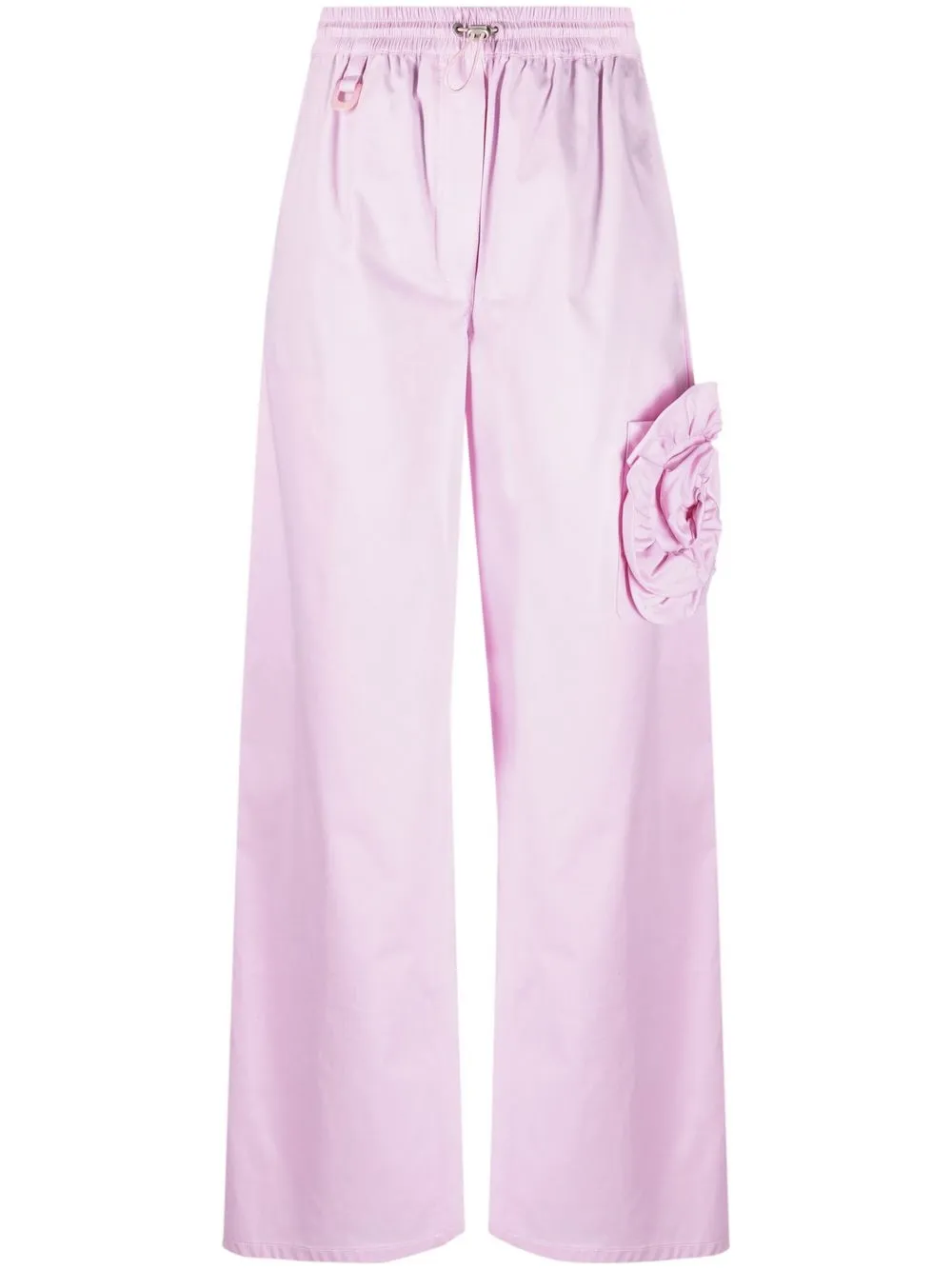 

Vivetta floral-embroidered wide-leg trousers - Pink