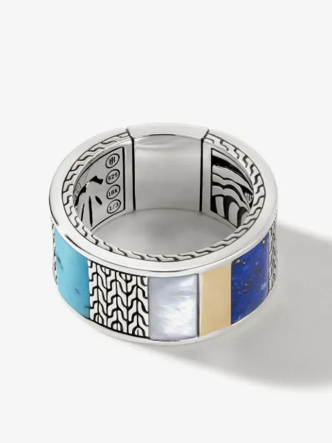John Hardy 18kt white gold Classic Chain multi-stone ring