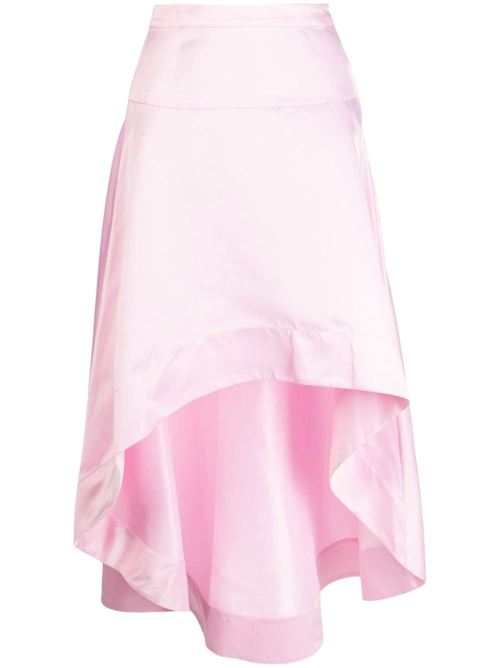 Cynthia Rowley Satin High-low Asymmetric Skirt In Pink