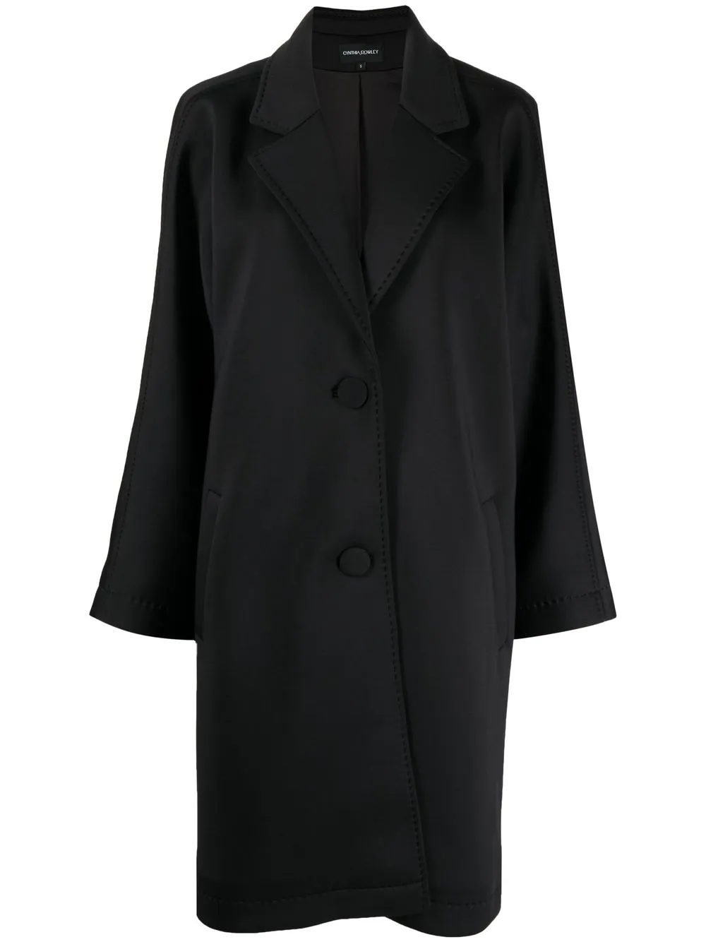 

Cynthia Rowley single-breasted asymmetric coat - Black