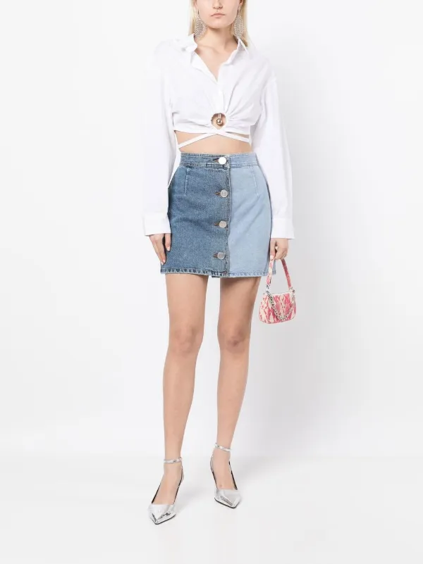 Kimhekim バイカラー デニムミニスカート | ブルー | FARFETCH JP