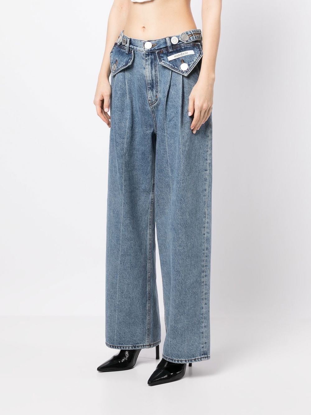 Kimhekim pleat-detail wide-leg Jeans - Farfetch