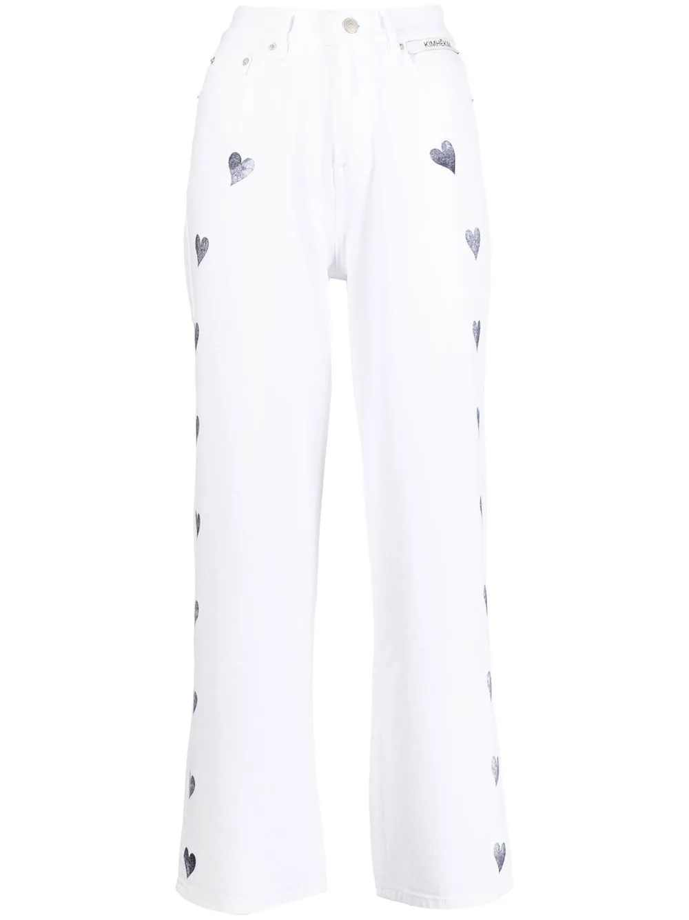 

Kimhekim heart-print cropped jeans - White