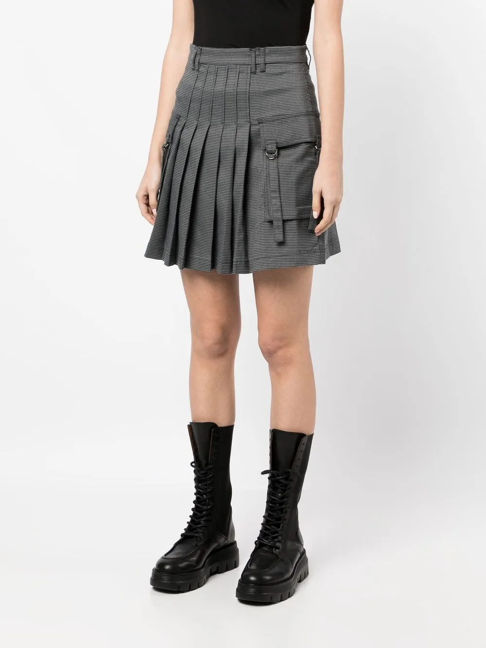  Rokh Pleated Mini Skirt - Black 
