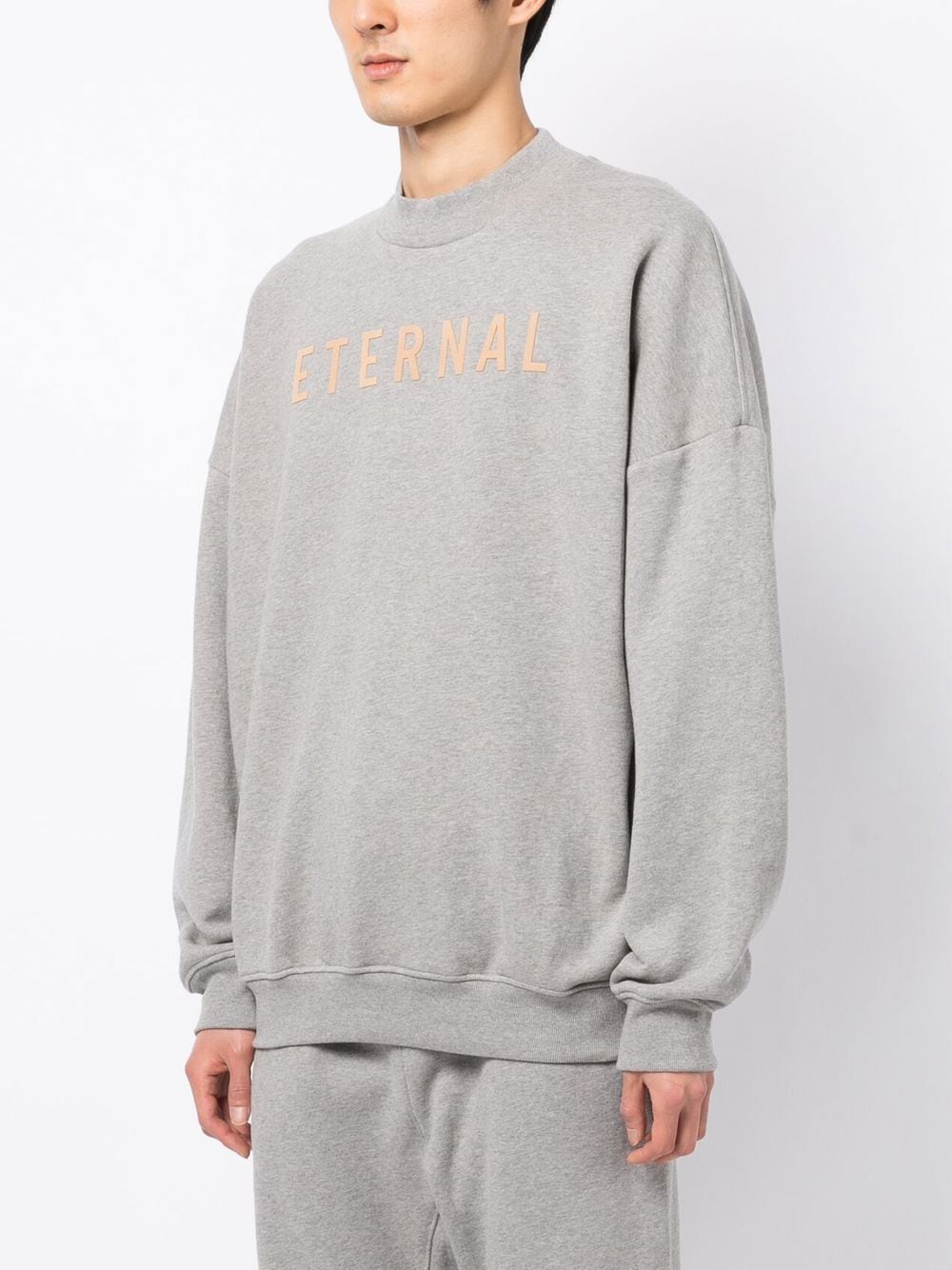 Shop Fear Of God Eternal Slogan-print Sweatshirt In Grey