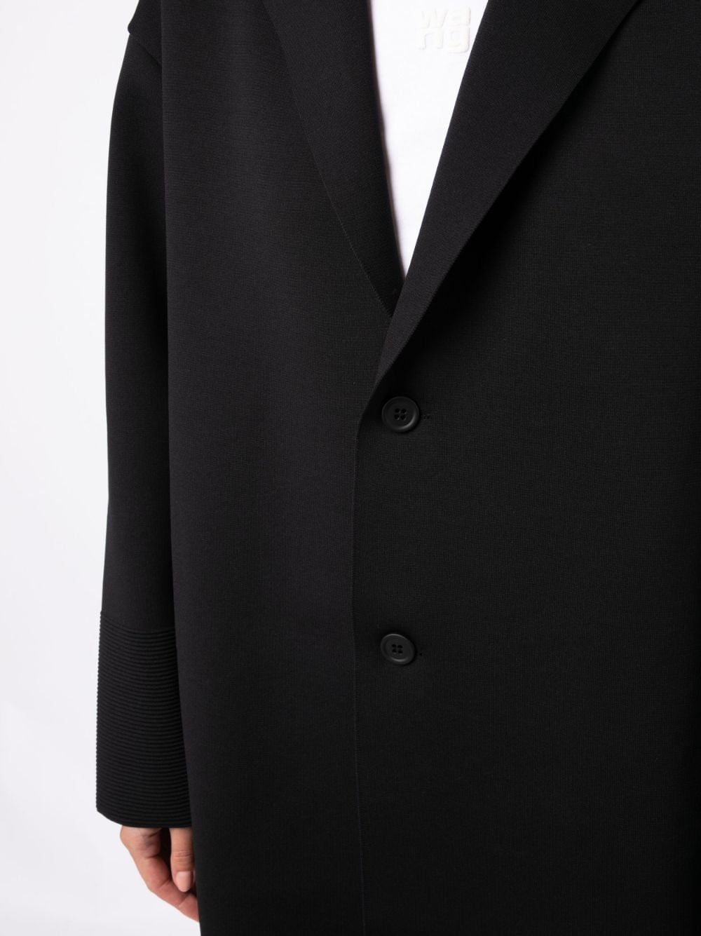 Shop Cfcl Pintuck Notched-collar Single-breasted Coat In Black