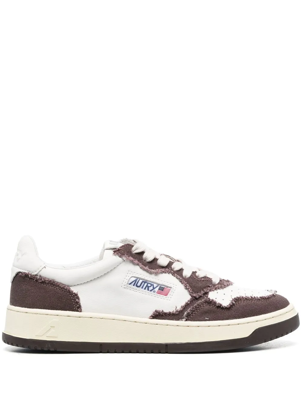 

Autry frayed-panels lace-up sneakers - White