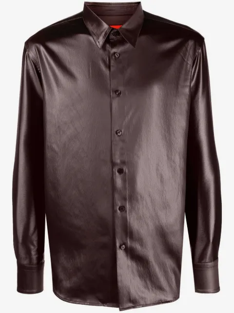 Eckhaus Latta chemise à effet métallisé