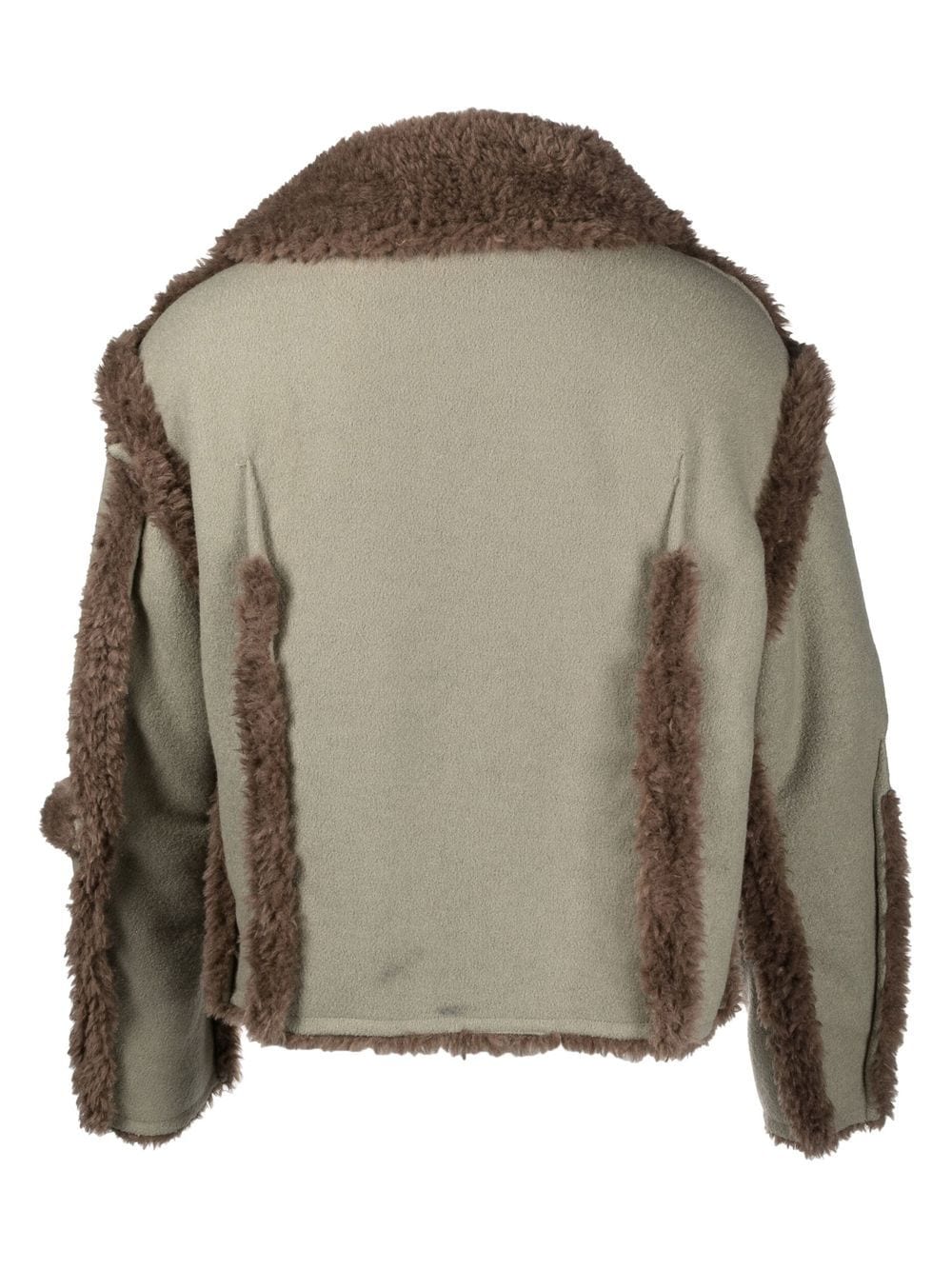 Shop Eckhaus Latta Fleece-trim Sherpa Jacket In Grün