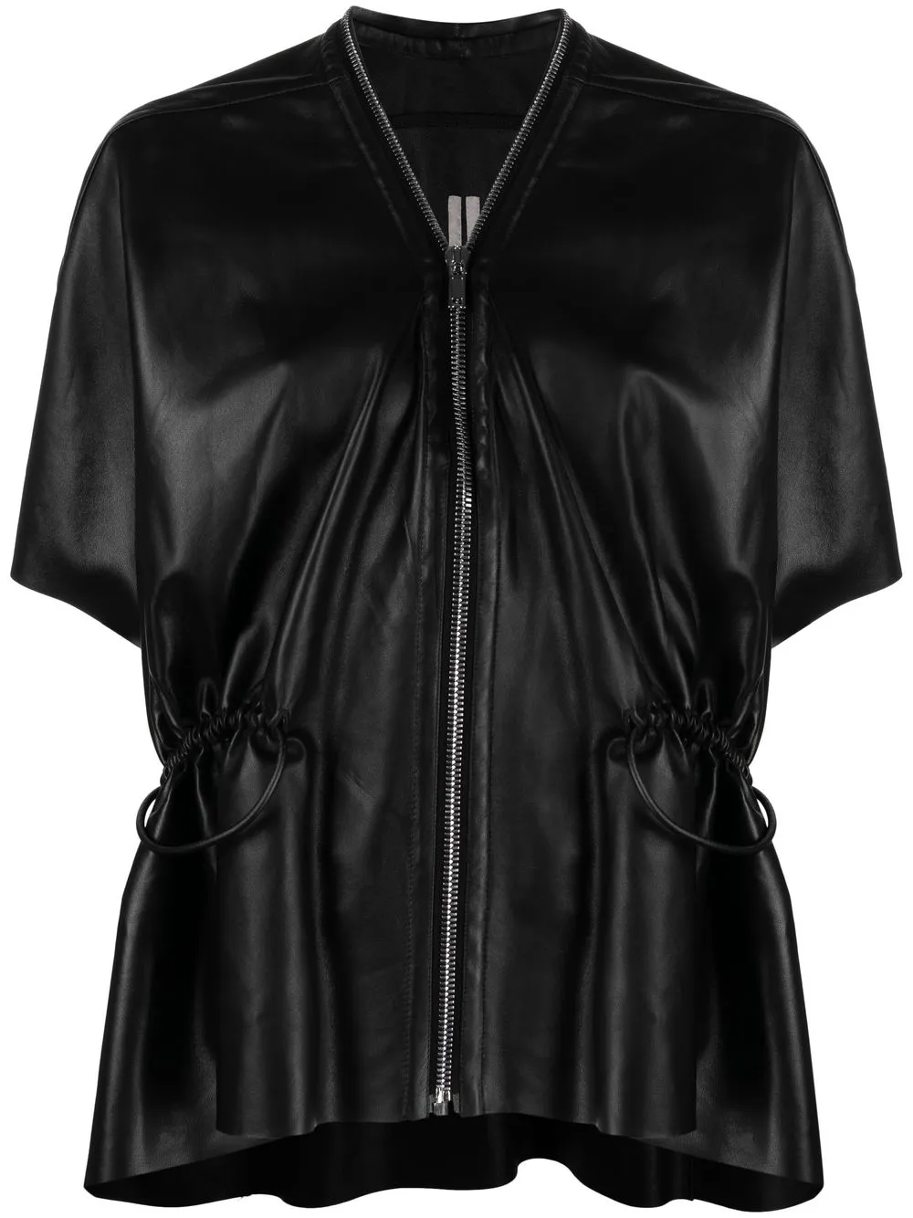 

Rick Owens Sail short-sleeve leather jacket - Black