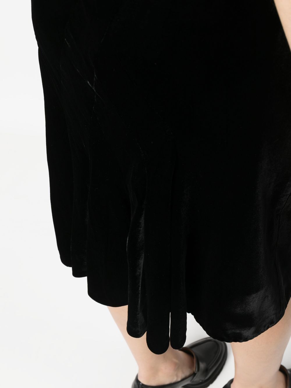 Pre-owned Dolce & Gabbana 2000s Straight Cut Velvet Skirt In Black