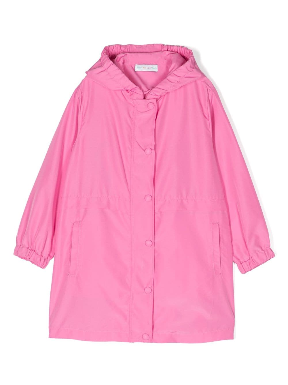 There Was One Kids' Logo-print Hooded Raincoat In Pink
